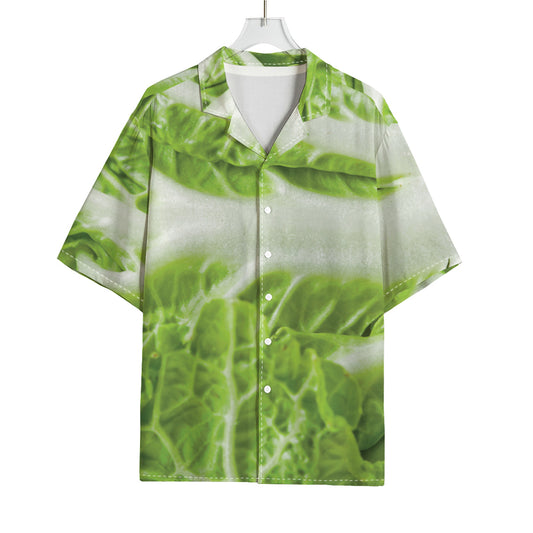 Fresh Cabbage Leaf Print Rayon Hawaiian Shirt