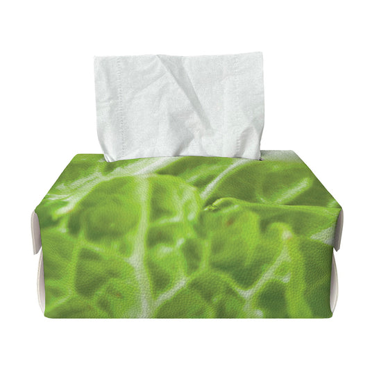 Fresh Cabbage Leaf Print Rectangle Tissue Box Cover