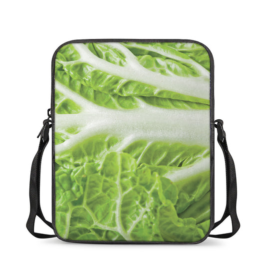 Fresh Cabbage Leaf Print Rectangular Crossbody Bag