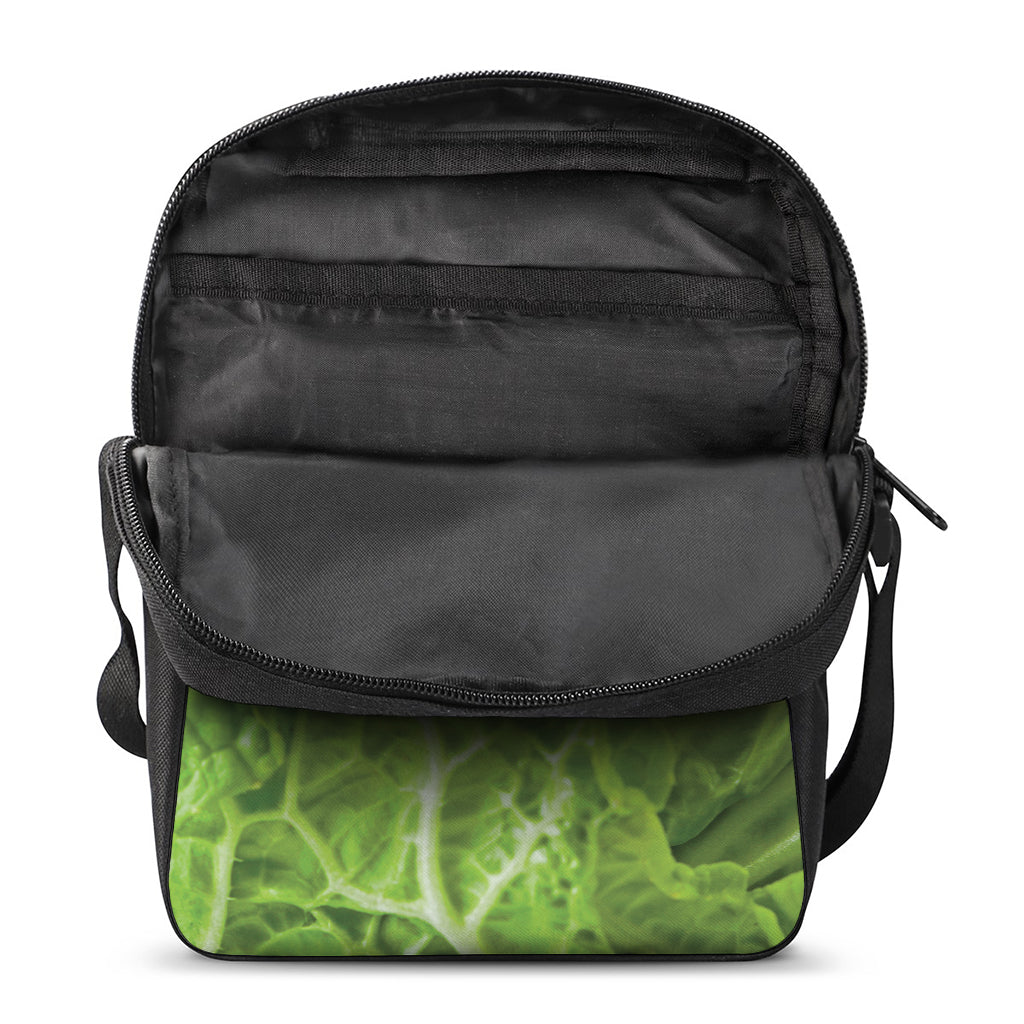 Fresh Cabbage Leaf Print Rectangular Crossbody Bag