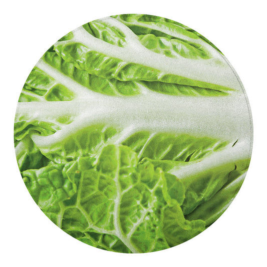 Fresh Cabbage Leaf Print Round Blanket