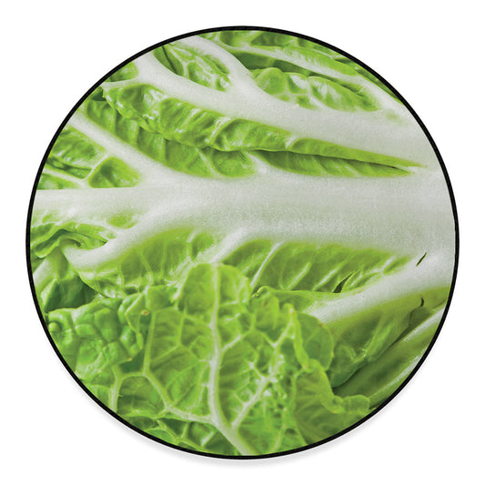 Fresh Cabbage Leaf Print Round Floor Mat