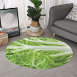 Fresh Cabbage Leaf Print Round Rug
