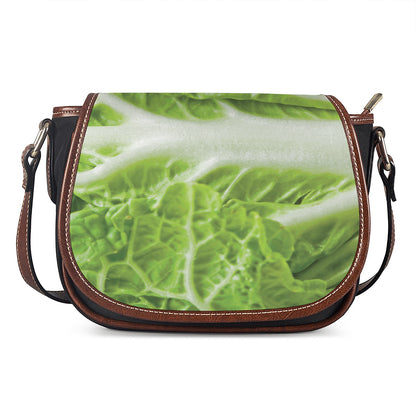 Fresh Cabbage Leaf Print Saddle Bag