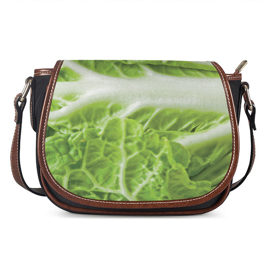 Fresh Cabbage Leaf Print Saddle Bag