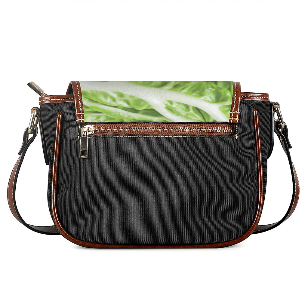 Fresh Cabbage Leaf Print Saddle Bag