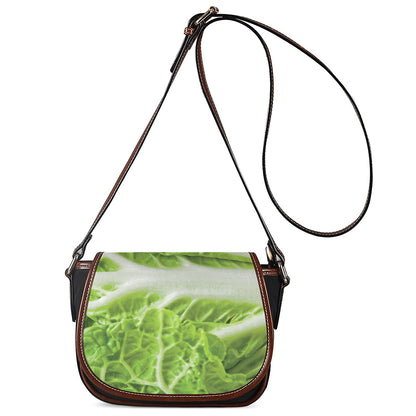 Fresh Cabbage Leaf Print Saddle Bag