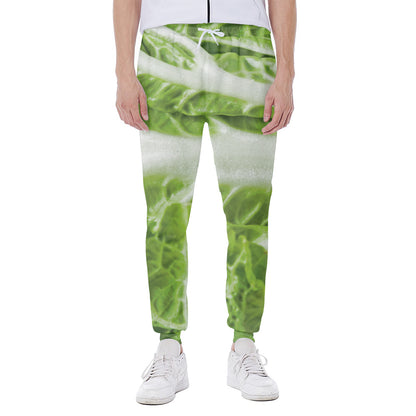 Fresh Cabbage Leaf Print Scuba Joggers