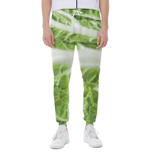 Fresh Cabbage Leaf Print Scuba Joggers