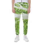 Fresh Cabbage Leaf Print Scuba Joggers