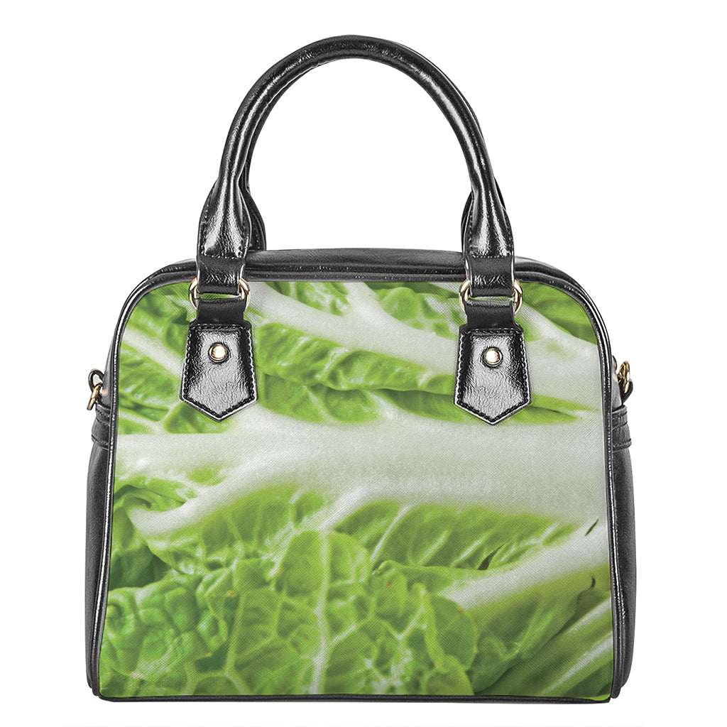 Fresh Cabbage Leaf Print Shoulder Handbag
