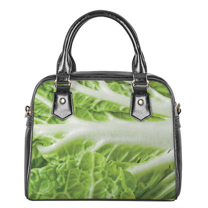 Fresh Cabbage Leaf Print Shoulder Handbag