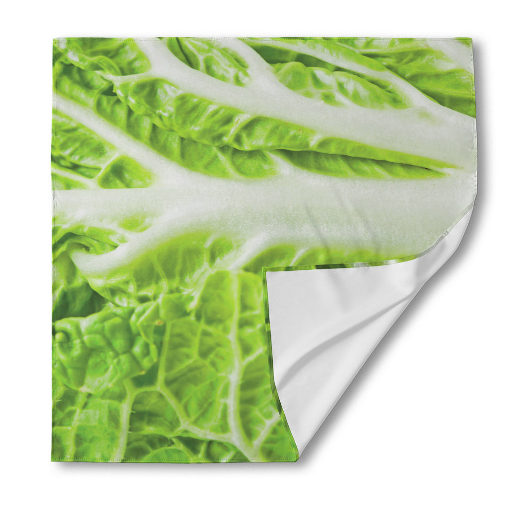 Fresh Cabbage Leaf Print Silk Bandana