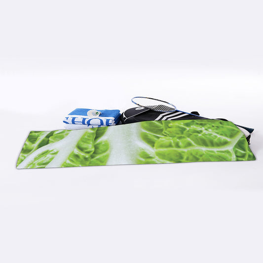 Fresh Cabbage Leaf Print Sports Towel