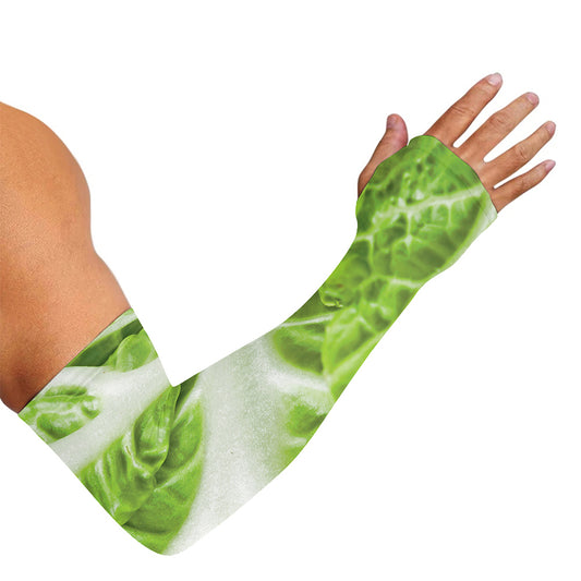 Fresh Cabbage Leaf Print Sun Protection Arm Sleeves