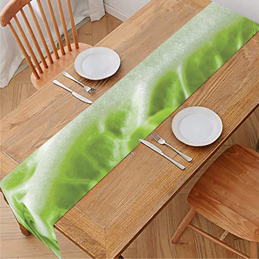 Fresh Cabbage Leaf Print Table Runner