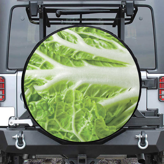 Fresh Cabbage Leaf Print Tire Cover