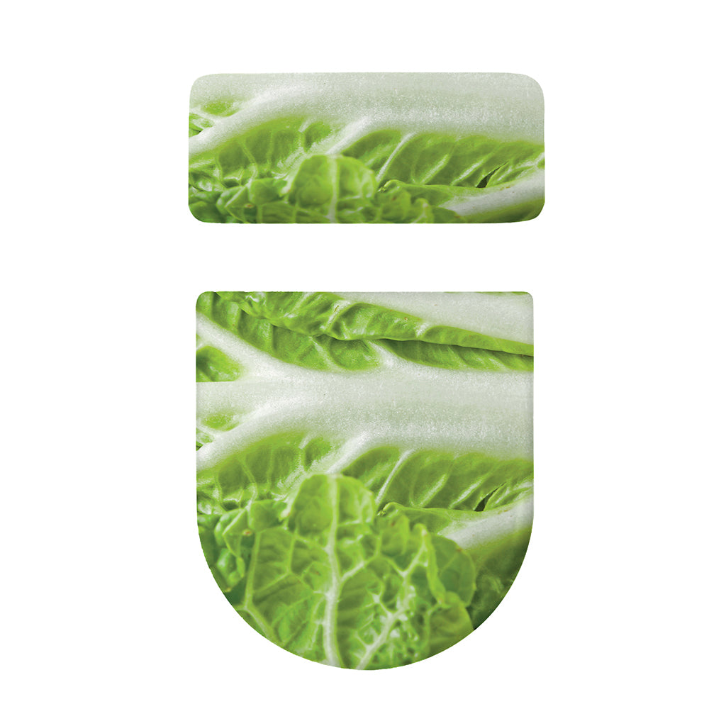 Fresh Cabbage Leaf Print Toilet Lid And Tank Cover Set