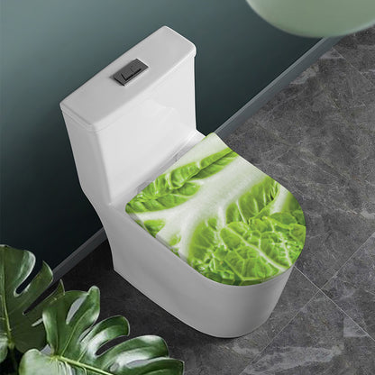Fresh Cabbage Leaf Print Toilet Lid Cover