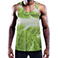 Fresh Cabbage Leaf Print Men's Workout Tank Top
