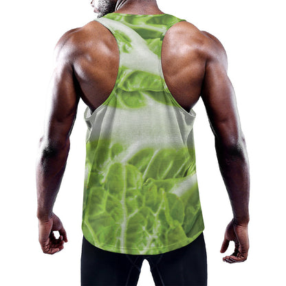 Fresh Cabbage Leaf Print Training Tank Top
