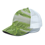 Fresh Cabbage Leaf Print White Mesh Trucker Cap
