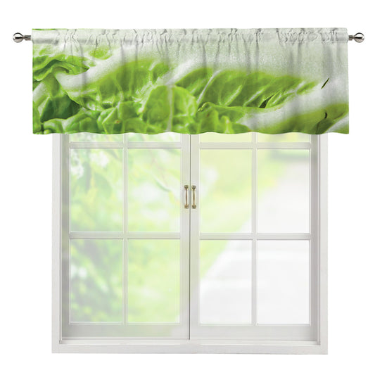 Fresh Cabbage Leaf Print Window Valance