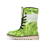 Fresh Cabbage Leaf Print Winter Boots