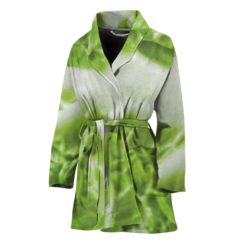 Fresh Cabbage Leaf Print Women's Bathrobe