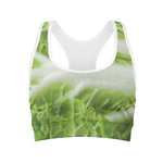 Fresh Cabbage Leaf Print Women's Sports Bra