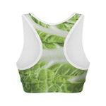 Fresh Cabbage Leaf Print Women's Sports Bra