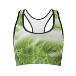 Fresh Cabbage Leaf Print Women's Sports Bra