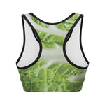 Fresh Cabbage Leaf Print Women's Sports Bra