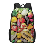 Fresh Fruits And Vegetables Print 17 Inch Backpack