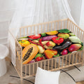 Fresh Fruits And Vegetables Print Baby Crib Sheet