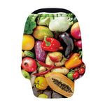 Fresh Fruits And Vegetables Print Baby Seat Cover