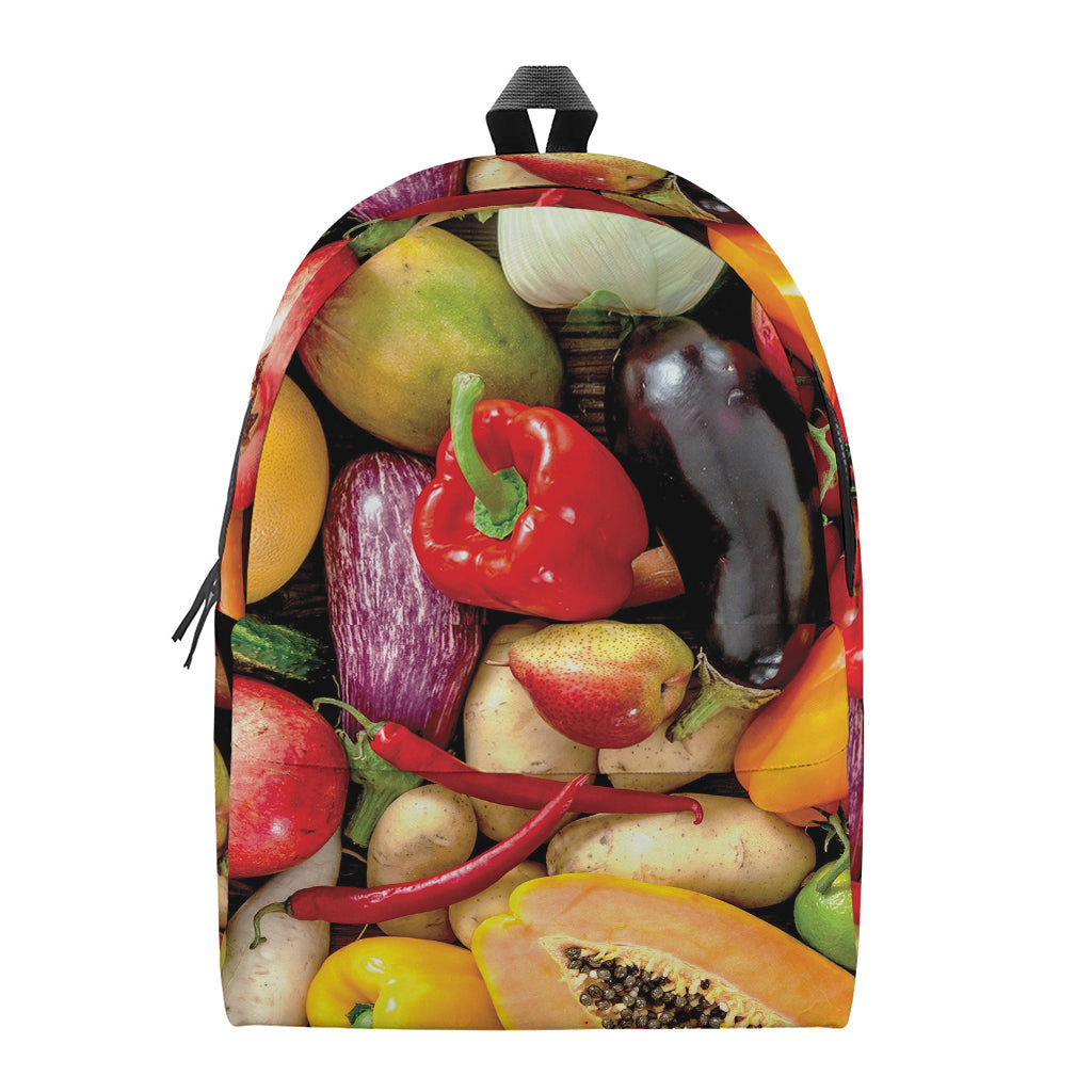 Fresh Fruits And Vegetables Print Backpack
