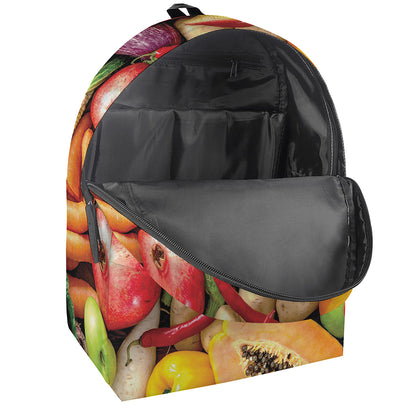 Fresh Fruits And Vegetables Print Backpack