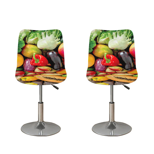 Fresh Fruits And Vegetables Print Bar Stool Covers