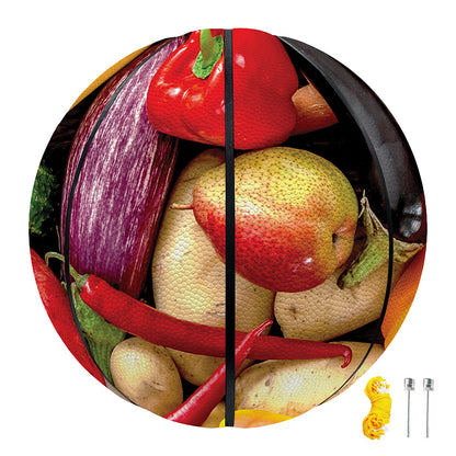 Fresh Fruits And Vegetables Print Basketball