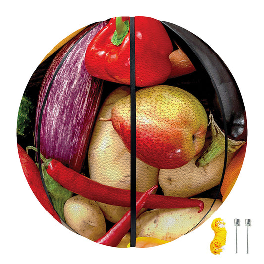 Fresh Fruits And Vegetables Print Basketball