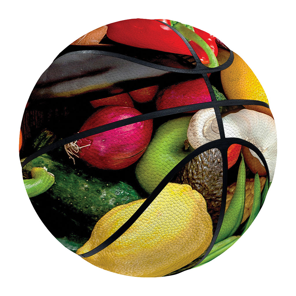 Fresh Fruits And Vegetables Print Basketball