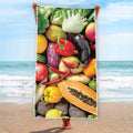 Fresh Fruits And Vegetables Print Beach Towel