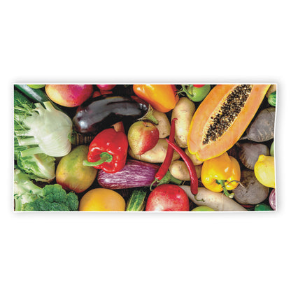 Fresh Fruits And Vegetables Print Beach Towel