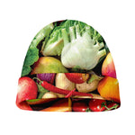 Fresh Fruits And Vegetables Print Beanie