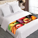 Fresh Fruits And Vegetables Print Bed Runner