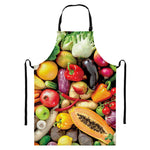 Fresh Fruits And Vegetables Print Bib Apron With Pocket