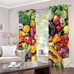 Fresh Fruits And Vegetables Print Blackout Grommet Curtains