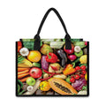 Fresh Fruits And Vegetables Print Canvas Tote Bag