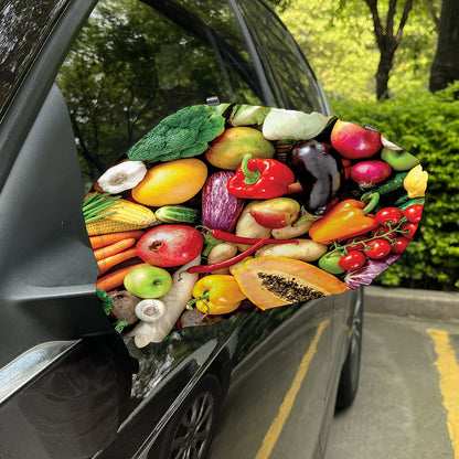 Fresh Fruits And Vegetables Print Car Side Mirror Covers